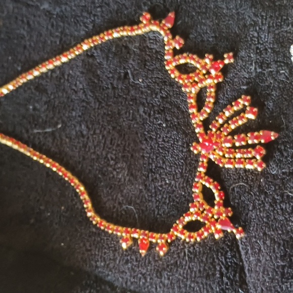 Red Rhinestone necklass - Picture 2 of 4